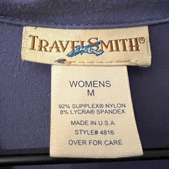 TravelSmith Women’s M Sleeveless Polo Midi Dress USA Made Supplex Nylon Stretch - Picture 3 of 9